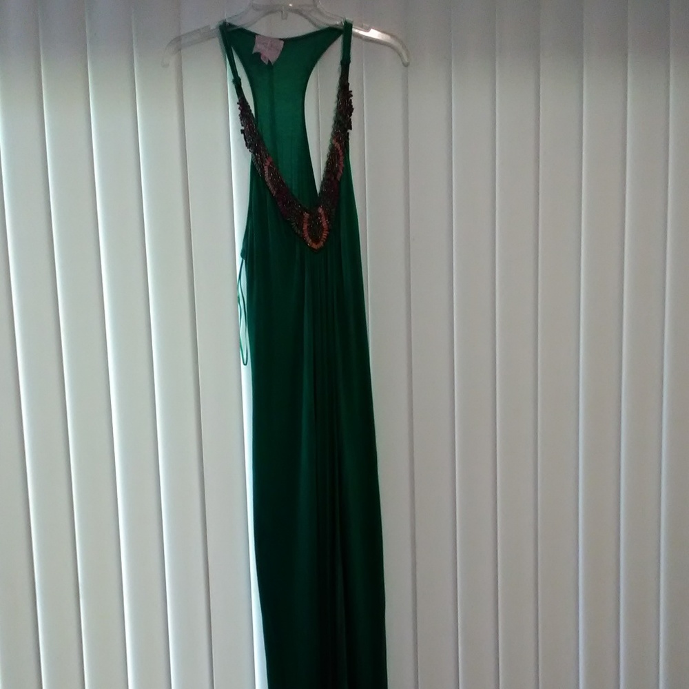 Romeo & Juliet Couture maxi Green bead dress